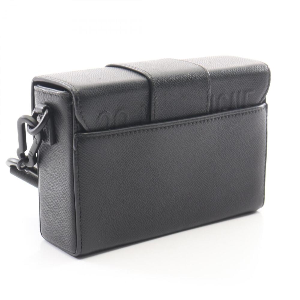 Dior Leather Montaigne Bag Christian Black Shoulder Black